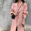 Women's Wool Blends Coat for Women 2023 New Women's Fall/Winter Mid-Length Loose Side Slit Woolen Coat Cashmere Jacket For Womenl231014