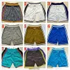 Heren All Team gestikt JUST DON basketbalzak retro shorts hippe pop broek met zakken rits joggingbroek honkbal korte heren S-XXL NBA's jerseys