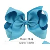 Accessoires de cheveux 40 couleurs 6 pouces Boutique Ruban solide Grosgrain Bow avec clips pour enfants filles à la main Drop Livraison bébé maternité DHSQ1