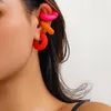 Boucles d'oreilles à dos 1 pièce, Clip Tube épais Unique Punk CCB pour femmes, sans perçage, faux Cartilage brillant, Clips en os d'oreille, accessoires de bijoux