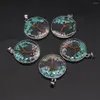 Pendant Necklaces Whole10PCS Natural Stone Turquoise Round Transparent Gravel Tree Making Exquisite DIY Necklace Jewelry Gift191Z