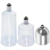 Ensembles de vaisselle 3 pièces Pot de remplacement d'aérographe Bouteilles de stockage Récipient transparent Pot en verre Partie vide Réservoir de Terrarium en plastique