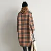 100% Sheep Autumn and Winter Large Lapel Plaid Cocoon Double-sided Wool Mid-length Coat