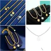 Pendant Necklaces Woman Man Peach Heart Ball Chain Necklace Designer Jewelry Gold/Sier/Rose Bead Complete Brand As Wedding Christmas Dh7Ku