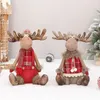 Christmas Decorations Red Fabric Retractable Standing 35cm Sitting Posture David's Deer Doll Decoration 231013