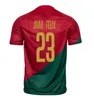 Ronaldo Portugal Soccer Jerseys 22 Ruben Ronaldo Men Kid Kit Kit Women Shirts Pepe Joao Felix 2023 B.Fernandes Bernardo R.Sanches Diogo J Ronaldo World Cup Team Jersey