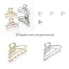 Hair Accessories Geometric Large New Alloy Metal Grab Hair Adt Hairpin Claw Clip Accessories Geometry Simple1 Baby, Kids Maternity Acc Dhvpb