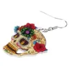 Charm Bonsny Statement Acrylic Classic Halloween Floral Skull Earrings Dingle Drop Fashion Jewelry for Women Girls Ladies Charms 231013