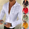 Men's T Shirts Shirt Solid Color Long Sleeve Short Daily Tops Casual Hooded Green Orange White271S