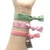 Andra modetillbehör 20 paket 3 hårband armband kärlek flamingo vara vild elastiskt hårband med tofs pandents smycken armband hästsvanshållare 231013