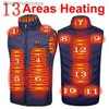 Herenvesten Heren USB Infrarood 17 Verwarmingsgebieden Vestjas Heren Winter Elektrisch verwarmd vest Voor sport Wandelen Oversized 5XLL2310284