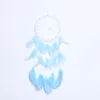 Decorative Figurines Blue Cloud Feather Dream Catcher With Light Cute Aerial Ornaments Home Decor Craft Gift