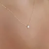 Pendentif colliers brillant Zircon Invisible Transparent mince ligne Simple Collier ras du cou femmes Bijoux Collana Kolye Bijoux Collares Collier FemmeL24