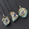 Hänghalsband Fashion Gold Plating Crystal Original Natural Gem Stone Halsband smycken gör charm Tillbehör 5pc grossist