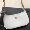 2024 New TERI Women's One Shoulder Underarm Bag Glacier White Coated Old Flower Chaincode 2478