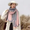 Écharpe d'hiver Pashmina pour les créateurs écharpes chaudes mode classique femmes imitent la laine de cachemire Long châle plusieurs couleurs