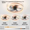 Ventiladores de teto com luzes LED reguláveis Instalação embutida de ventiladores de teto finos e modernos (Rose Gold)