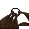 Syntetyczne przedłużenia włosów 34 cali 180 g Ponytail Długie czarna włosa kucyk ogon z krawat