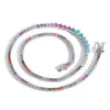 Sautoirs 2mm-5mm chaîne de tennis pour hommes femmes bijoux 3 broches multicolore CZ collier de pierre 231013