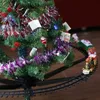 Christmas Decorations Tree Decoration Train Track Frame Railway Car with Sound Light Rail Gifts Electric Toys 231013