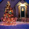 Juldekorationer 8st utomhus solgodis cane lampor Vattentät LED Garden Pathway Lawn Light Xmas Year's Decor 231013