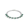 Charm Bracelets Luxury Round Crystal CZ Tennis Bracelet Bangle For Women Classic Green Zircon Tassel Wedding Fashion Jewelry Gift