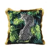 Kissen Home Decor Cover Dekorative Hülle Vintage Tropischer Affe Leopard Luxus Gold Grün Sofa Stuhl Coussin Dekorieren