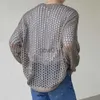 Herrtröjor tröjor 2023 Nya mäns vintage lösa smock toppar sommarmode all-match casual geometic ihåliga ut kläder se-dock stickade tröjor j231014