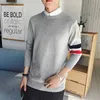 Wewnątrz swetra męska młodzież Slim Fit Lose dno Sweater Czysty bawełniany okrągły szyjka