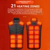 Gilets pour hommes 21 zones gilet auto-chauffant chauffe-corps USB ed veste chauffante chaude pour femme gilet chauffant homme vêtements d'hiver chasse équitation L2310284