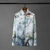 Minglu Mens Shirts Luxury Digital All Printed Lengeve Party Mensドレスシャツプラスサイズ4xlファッションスリムカジュアルマン323g