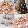 Acessórios de cabelo Daisy Pearl Cabelo Clipes Mini Elegante Metal Plástico Clipe Garras Mulheres Menina Branco Make Up Hairpin Jóias Accessorie Dhjik