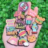 Wholesale 100Pcs PVC No Bad Days Girl Bear Car Cupcake Ice Cream Buckle Decorations For Bracelet Button Clog Adult Gift
