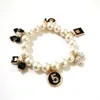 Charm koraliki Pearl Bracelet Brzesko dla kobiet Bijoux Crystal nr 5 luksusowa bransoletka prezent biżuterii z koralikami pasmami 265q