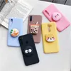 Mobiltelefonfodral 3D Silicone Cartoon Phone Holder Fall för Samsung Galaxy S20 S21 FE Plus Ultra S10 5G S10E Lite S9 S8 Plus Stand Cover L230823