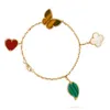 Van-Clef & Arpes Bracelet Designer Women Original Quality Four Leaf Grass Precision Heart Shaped Butterfly Leaf And Four Pattern Handpiece Fashion Gold Plated