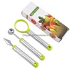 Fruit Vegetable Tools Stainless Steel Watermelon Slicer Cutter Set Carving Knife Melon Baller Scoop For Ice Cream Cantalo Homefavor Dhfdk