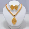 Set di gioielli da sposa di lusso Dubai Arabo Africa Set di gioielli con fiori Collana con ciondolo Orecchini Set Donna Ragazza Gioielli Papua Guinea Perline Gioielli 231013