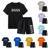 Homme Femme Designers Vêtements Hommes Survêtements 2023 Marques de mode BOS Summer Casual Sports T-shirt Beach Shorts Costume Ru328J