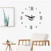 ساعات الحائط التصميم الحديثة هرعت ساعة الكوارتز الساعات الموضة مرآة ملصق DIY ديكور غرفة المعيش