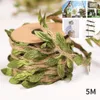 Dekorativa blommor 5M Simulering Gröna blad Vävande rep Diy Bröllop Birthday Party Decoration Rattan Gift Bouquet Packaging