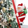 Christmas Decorations 2023 Ornaments Gift Electric Climbing Ladder Santa Claus Doll Toys with Music Merry Tree Hanging Decor 231013