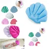 Bonnets de douche Oreiller de salle de bain doux Accueil Confortable Spa Tasses de bain gonflables en forme de coquille Coussin de baignoire Accessoires Drop Delive Dh8Dv