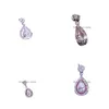 Naszyjniki wiszące Nowe Victoria musująca luksusowa biżuteria 925 Sterling Sierrose Gold wypełnienie Woda Water White Topaz Pear Cz Diamond Women P Dhxbh