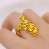 Cluster Ringe 18k Gold Farbe Goldener Pfau Ring für Frauen Party Hochzeit Verlobung Femme Braut Valentinstag Geschenke