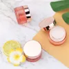 Pink Glass Face Cream Jar Pot Empty Thick Glass Bottle Cosmetic Cream Jar Container with Rose Gold Lid and Inner Liners 5g 10g 15g 20g Pntr