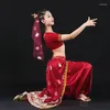 Stage Wear Women Adult Belly Dance Suit Halloween Festival Carnival Cosplay Costume 2pcs Top And Pants