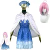 Cosplay youtuber vtuber himemori luna hololive holo hologram live system cosplay costume wig anime kawaii blå stjärnklänning hallowen kostym