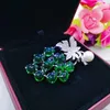 Brooches Wholesale Fashion Leaves for Women Dress Match Green Stone Top Quality Wedding Brooch Drop