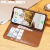 Mobiltelefonfodral Musubo Luxury Leather Case för iPhone 14 13 Pro XS Max 7 Plus Wallet Fundas Card Cover för iPhone 8 Plus 6 XR 11 12 X Flip Coque L230823